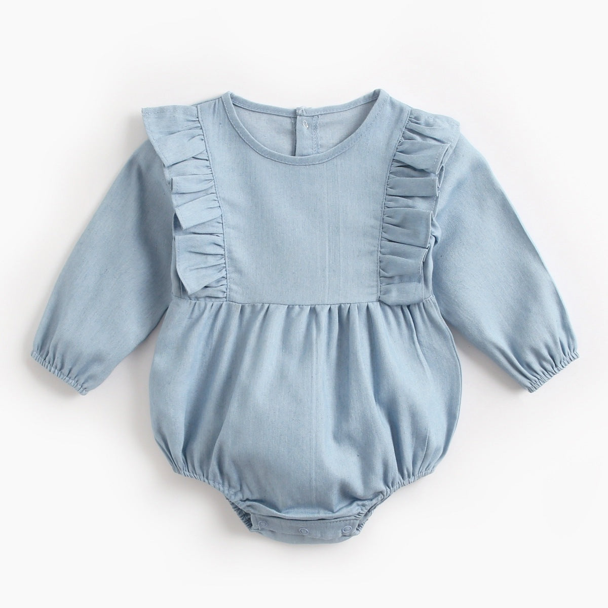 Baby Denim Bodysuit Wrap Fart Romper - Dandelion Babies