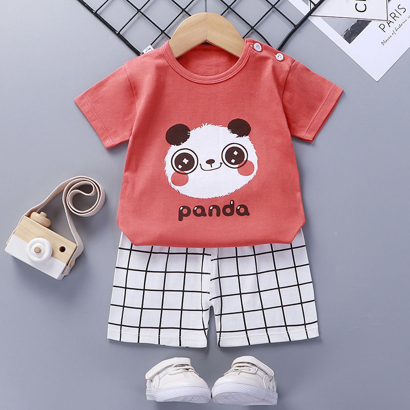 Cotton Short-Sleeved Summer Suit for Kids - Dandelion Babies