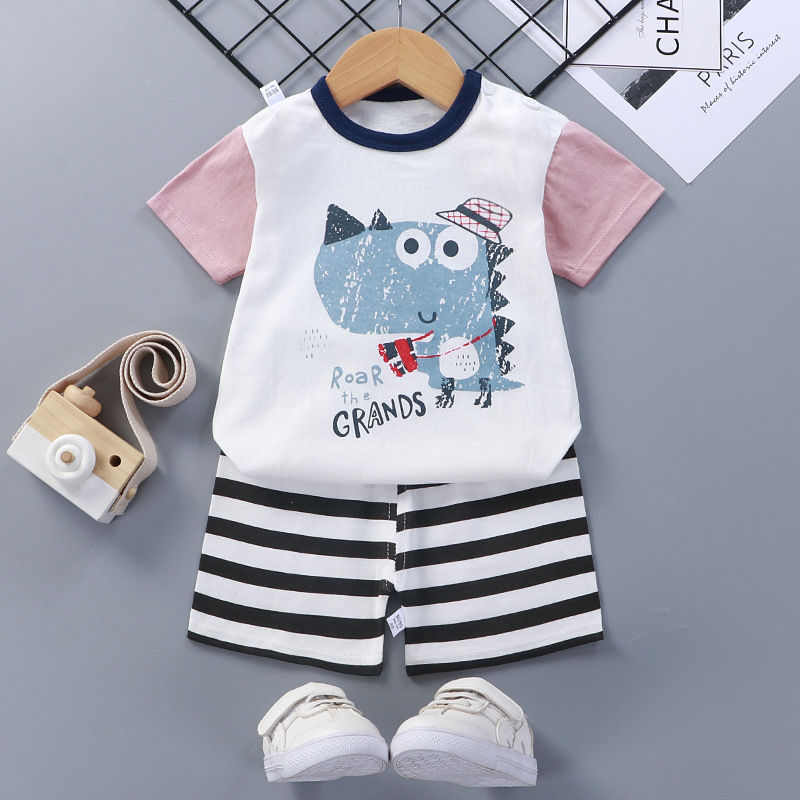 Cotton Short-Sleeved Summer Suit for Kids - Dandelion Babies