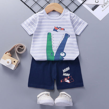 Cotton Short-Sleeved Summer Suit for Kids - Dandelion Babies