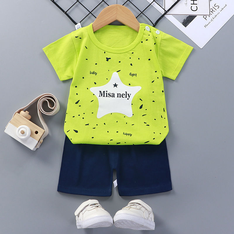 Cotton Short-Sleeved Summer Suit for Kids - Dandelion Babies