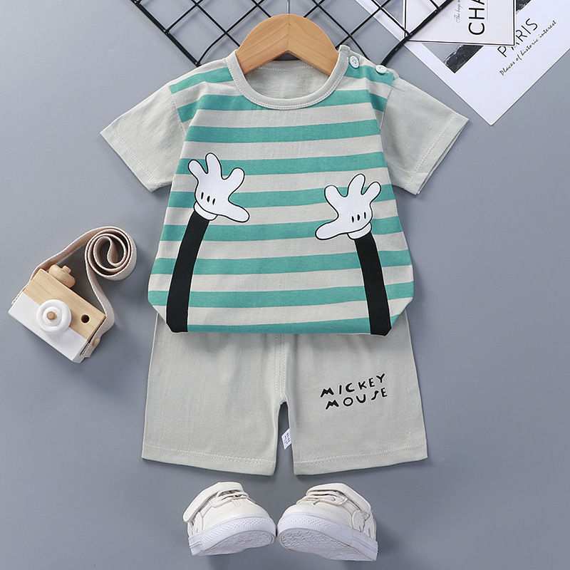 Cotton Short-Sleeved Summer Suit for Kids - Dandelion Babies