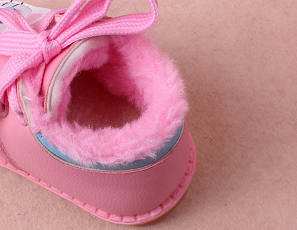 Leather Plush Cotton Baby Shoes for Girls - Dandelion Babies