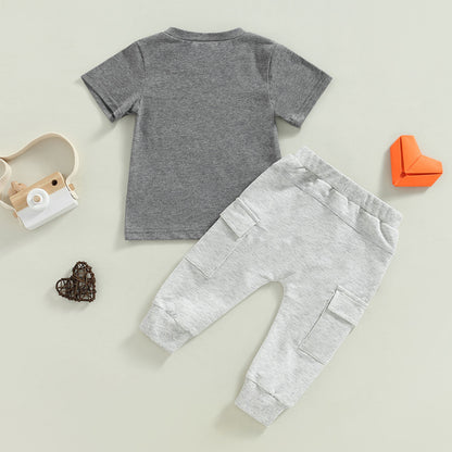 Monogram Marvel Gray Summer Set for Baby - Dandelion Babies