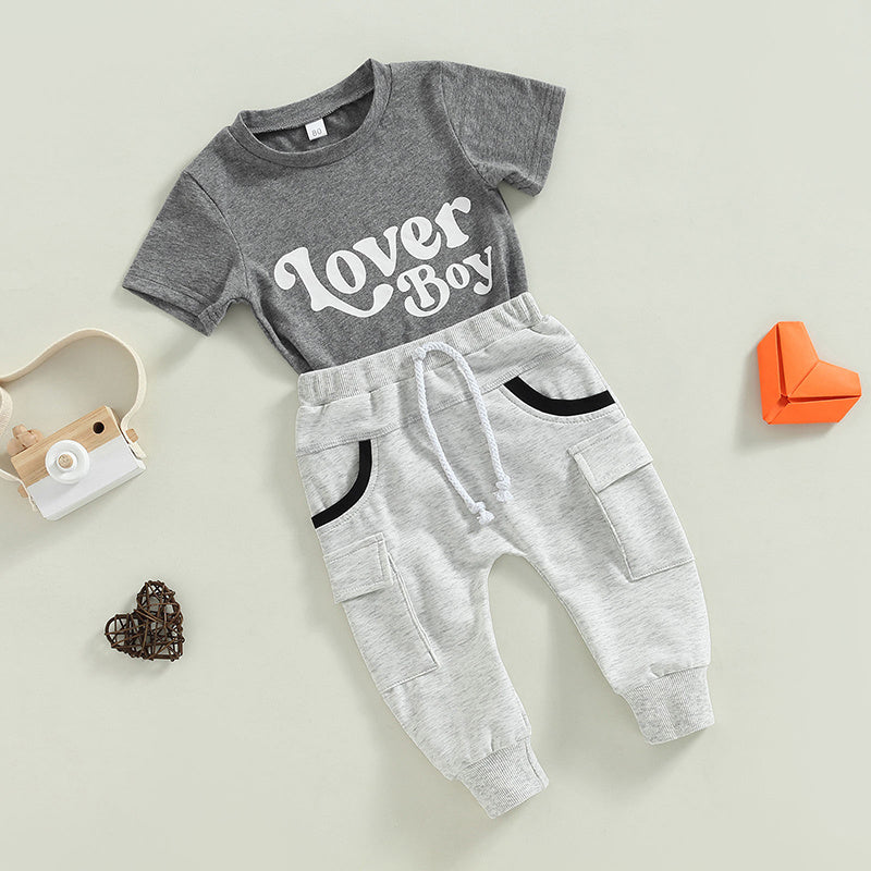 Monogram Marvel Gray Summer Set for Baby - Dandelion Babies