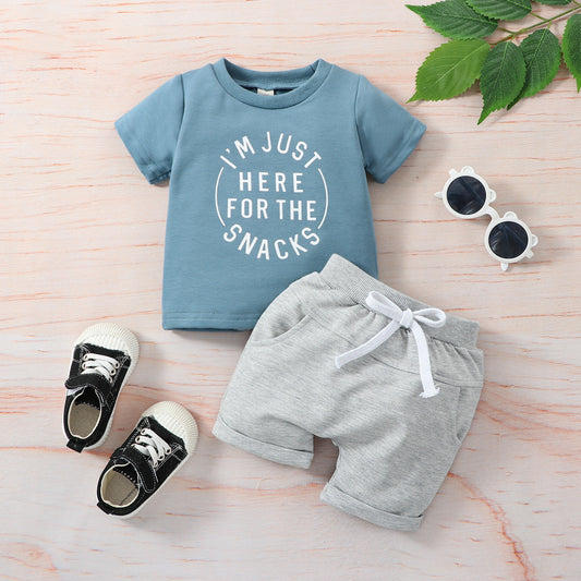 Shirt Printed Letters & Solid Shorts - Dandelion Babies