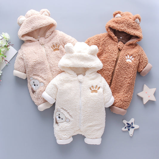 Cozy Cotton Winter Baby Romper for Boys and Girls